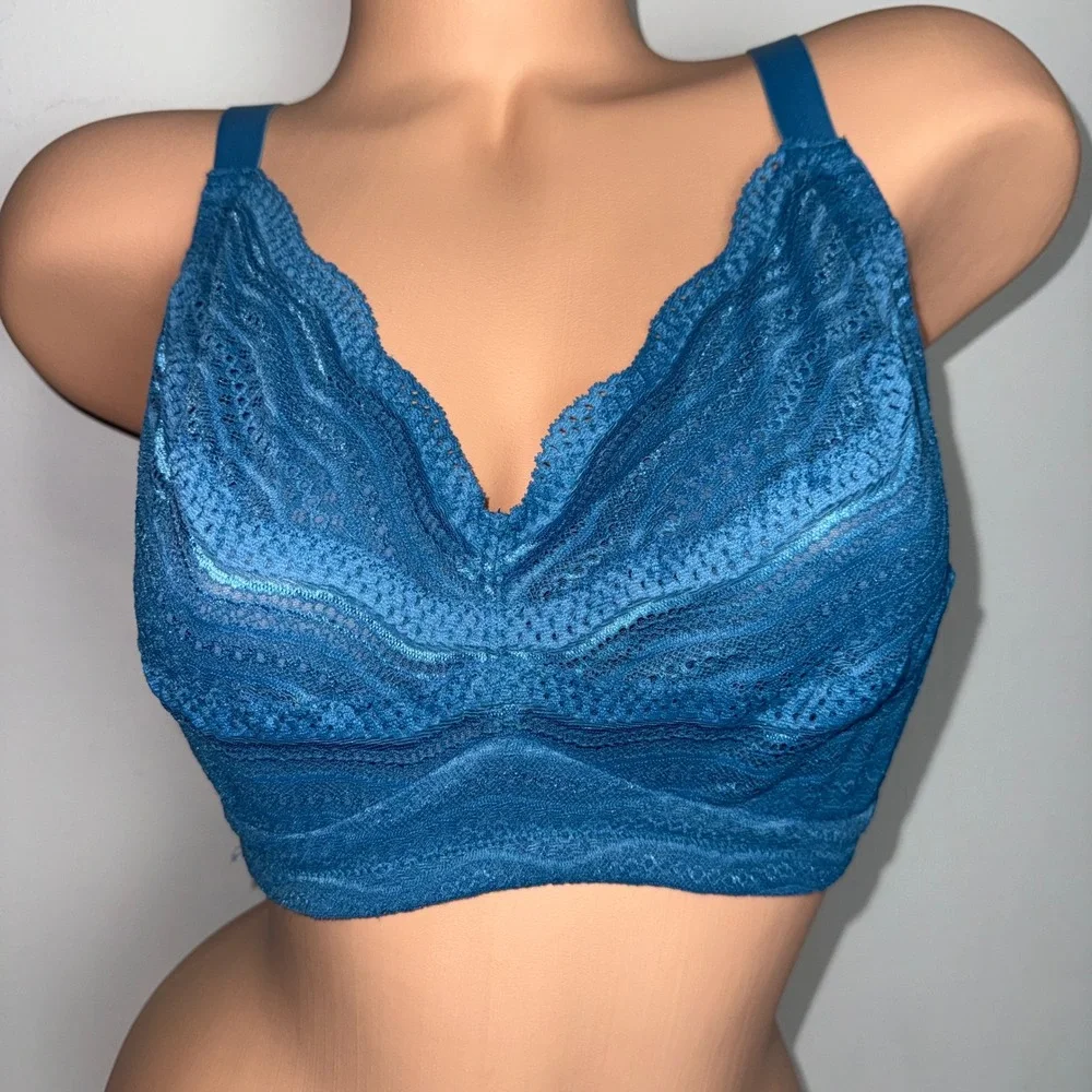 Cosabella Dolce Curvy Bralette Malawi Blue Lace Wireless Bra Size M